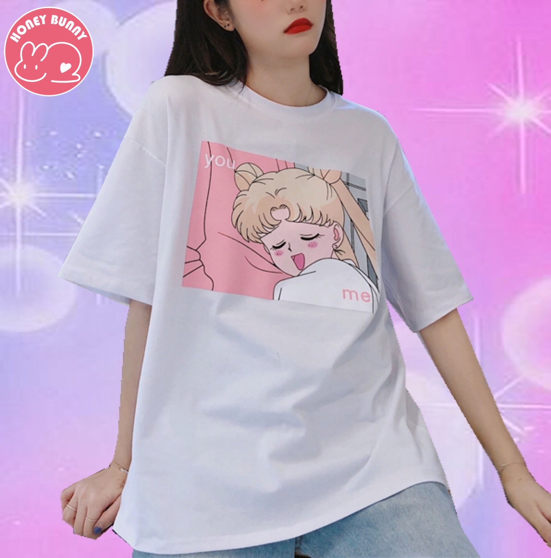 sailor moon Tsukino Usagi cartoon printing t-shirt · Honey Bunny ...