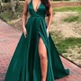 Halter Green Long Prom Dresses Under 100-1