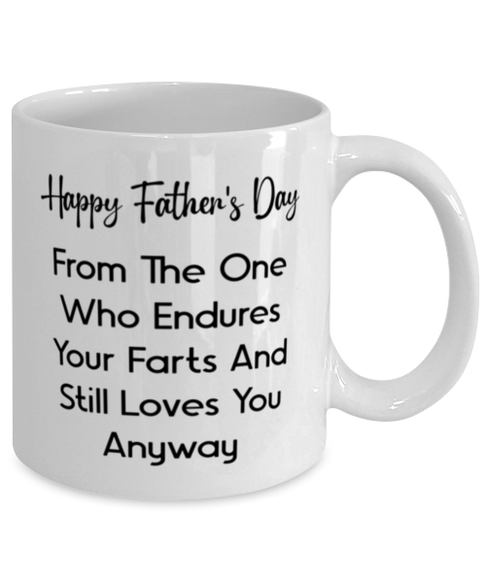 Fathers Day Coffee Mug, Happy Father's Day From The One Who Endures