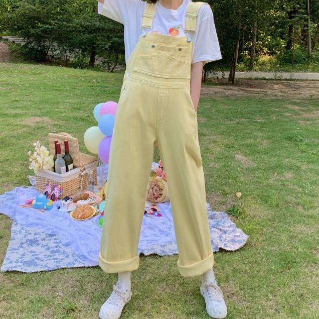 Bright yellow overalls deals