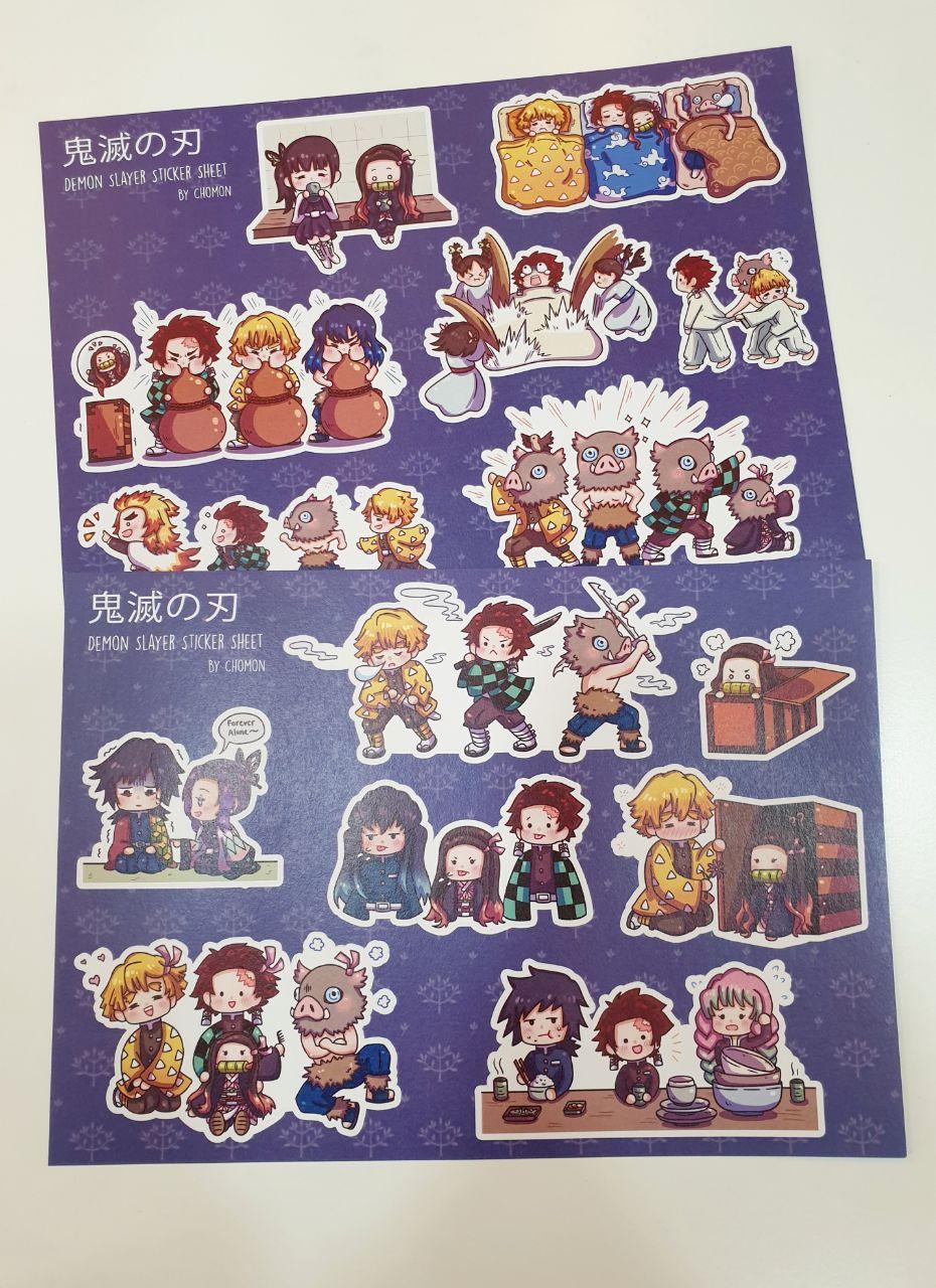 demon slayer sticker sheet sold by chomon on storenvy