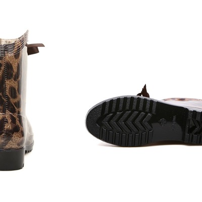 Leopard rain boots