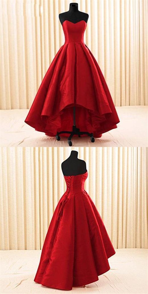 Women Sweetheart Short Front Long Back A Line High Low Prom Dress on Storenvy