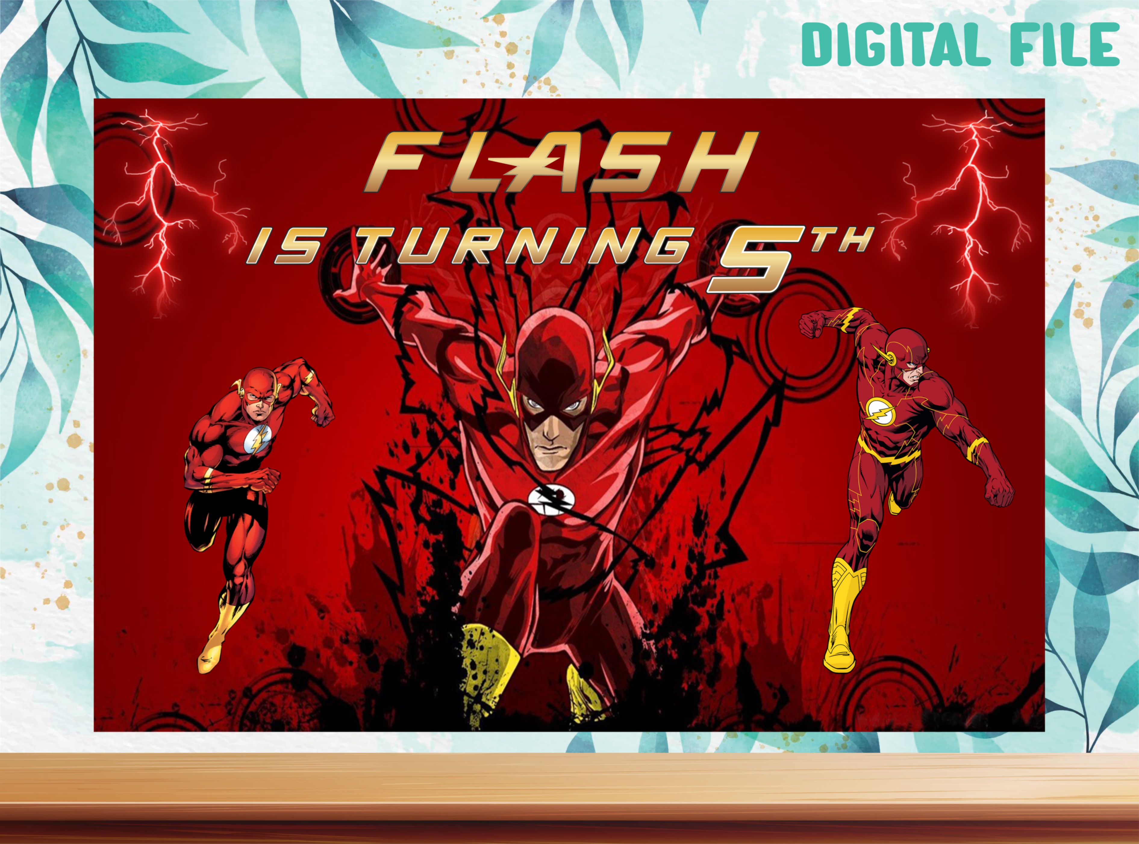 The Flash Backdrop, The Flash Birthday Backdrop, The Flash Banner, The